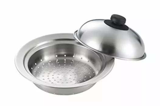 Yoshikawa Steamer, Silver, Total Length 9.4 x Width 9.4 x Height 4.9 inches (24 x 24 x 12.4 cm)