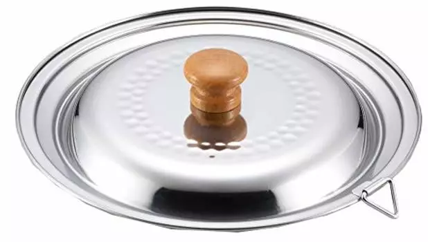 Yoshikawa YH9498 Stainless Steel Snow Flat Pot with Dual Lid 7.1/7.9 inches (18/20 cm)