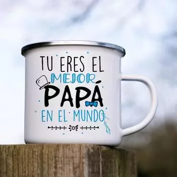 YOU ARE THE BEST DAD IN THE WORLD Enamel Mug Coffee Tea Enamel Mug Drink Water The Best Original and Fun Father s Day Gift 360ML