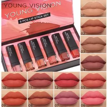 YOUNG VISION Matte mist 6 помада набор легкий и нелипкий бальзам для губ чашка тупой и сухой