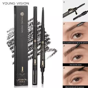 YOUNG VISION Mist Sensation 3-в-1 Карандаш для бровей Водостойкая и не размазывающаяся Щеточка для бровей Нож для бровей Карандаш для бровей Тонкий мягкий стержень