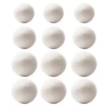 Yousheng 12Pcs Wool Dryer Balls 6/7/8CM 3 Sizes Organic Natural Fabric Softener Reduce Drying Time Hypoallergenic Reusable Hand-Felted Laundry Balls 12pcs
