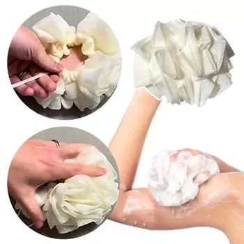 Yousheng 1/2Pcs 2-в-1 мочалка для ванны с завязкой на шнурке для мыла отшелушивающая сетчатая губка мягкая для мужчин женщин детей аксессуары для купания 1pc