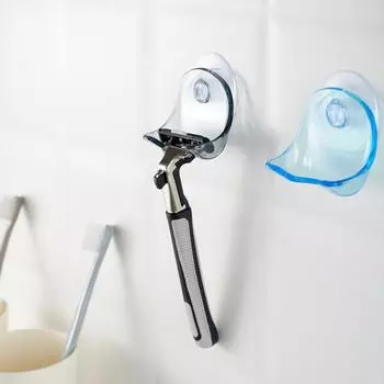 Yousheng 1/2Pcs держатели для бритв с присоской Простая установка Водонепроницаемые съемные крючки для ванной комнаты с мощными вакуумными присосками 1pc серый