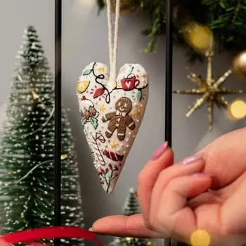 Yousheng 1/8 шт DIY вышивка сердца рождественские украшения рождественская вышивка крестом подвесной орнамент набор для ручной вышивки для начинающих и взрослых Santa Claus