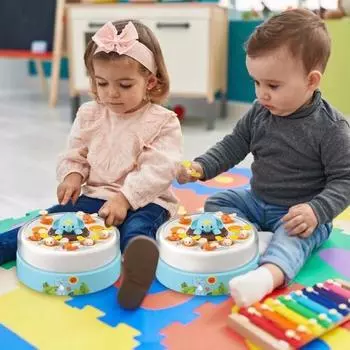 Yousheng 1 Set Bouncing Bee Elephant Turntable Toy Rotating Bee Launcher Catcher Board Game Interactive Toddlers Educational Electric Bee Fishing Toy