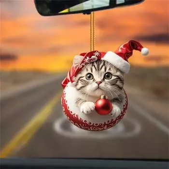 Yousheng 2024 Pet Advent Calendar 2D Flat Acrylic Cat Dog Подвески Рождественская елка Подвесное украшение Рождество календарь обратного отсчета для домашнего декора C