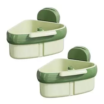 Yousheng 2Pcs Sink Strainer Baskets Large Capacity Automatic Dumping Simple Installation Suction Cup Sink Corner Racks for Kitchen 2pcs