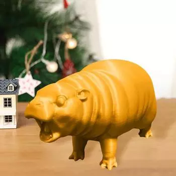 Yousheng 3 Pcs Hippo Figurine Resin Mini Hippo Statue Portable Hippopotamus Tabletop Sculpture for Bookshelf Bedroom Decor зелёный