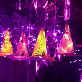 Yousheng 6/8 Pcs Halloween Witch Hat Light Up Waterproof Witch Hat with Remote Control Outdoor Garden Yard Decoration for Halloween Parties Weddings 6pcs