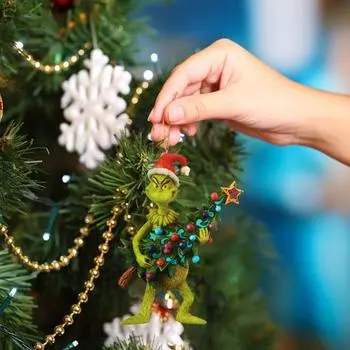 Yousheng Christmas Doll Ornaments Cute Resin Christmas Tree Hanging Decoration Winter Home Holiday Figurine for Party Decor 1