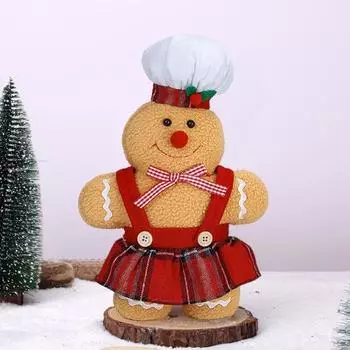Yousheng Christmas Gingerbread Man Doll Plush Animal Figure Stuffed Boy Girl Gingerbread Ornament for Xmas Tree Decoration Men