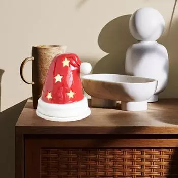 Yousheng Christmas Santa Hat Incense Burner Decoration Hollow Star Red Santa Claus Hat Resin Tealight Incense Cone Holder Home Office Desktop Ornament красный