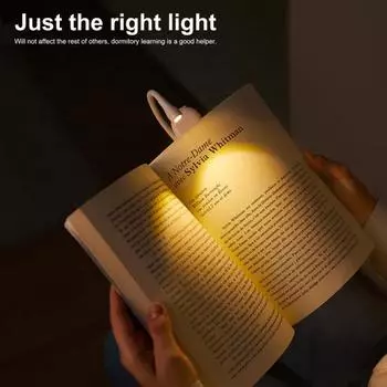 Yousheng Clip Book Light с гибким шлангом, плавная регулировка яркости, перезаряжаемая, бережная для глаз карманная светодиодная лампа для чтения для студентов белый