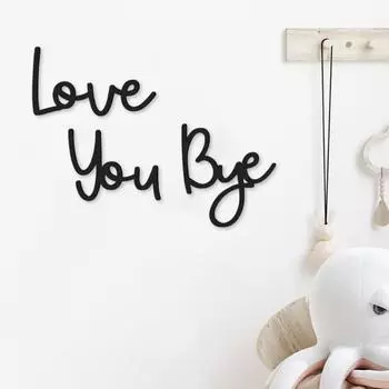 Yousheng деревянная настенная художественная вывеска Love You Bye настенная вывеска домашний декор настенная надпись украшение для прихожей на День святого Валентина декор для гостиной входная дверь чёрный