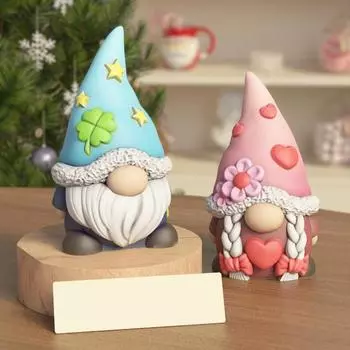 Yousheng Easter Silicone Mold Easter Gnome Mold Пищевой силиконовый антипригарный материал Form Легко моющийся Sequin Resin Molds Фигурки гномов Пасхальный подарок C