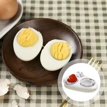 Yousheng Egg Slicer for Hard Boiled Egg Egg Cutter 3-in-1 Stainless Steel Egg Chopper Eggs Grape Strawberry Slicer серый