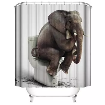 Yousheng Elephant ванная комната полиэстер занавеска для душа пьедестал коврик крышка унитаза коврик E