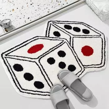 Yousheng Floor Mat Dice Pattern Imitation Cashmere Quick-Drying Anti-Slip Bottom Rug Entry Rug Water Washing Multipurpose Sink Kitchen Carpet S белый