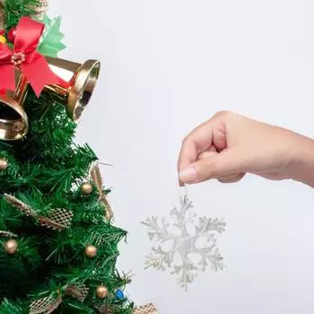 Yousheng Glitter Christmas Decorations Elk Snowflake Xmas Tree Hanging Decorations Winter theme Holiday Decor Подвеска для деревьев Стен Дверей B