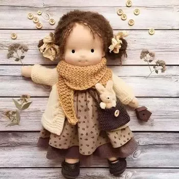 Yousheng Handmade Waldorf Doll с длинными волосами Вязаная кукла Принцесса Игрушка Куклы Подарки на Новый год и день рождения для детей и взрослых A