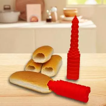 Yousheng Hot Dog Bun Hole Drill Предотвращает утечки, приспособление для проделывания отверстий в булочках для сосисок, легко очищается, принадлежности для выпечки, барбекю, гриля, домашняя кухня, пекарня жёлтый
