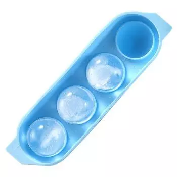 Yousheng Ice Cube Tray Mold Круглая герметичная силиконовая форма для коктейлей с 4 полостями Fadeless Ice Sphere для вечеринки красный