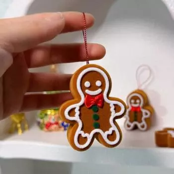 Yousheng Jewelry Box Organizer with Soft Lining Christmas Gingerbread Man Design Wedding Ring Storage Box Mini Travel Jewelry Box жёлтый