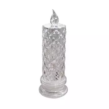 Yousheng LED Faux Crystal Flameless Candles Battery Operated Flickering Fake Pillar Candles for Valentine s Day Anniversary Wedding Christmas 1pc