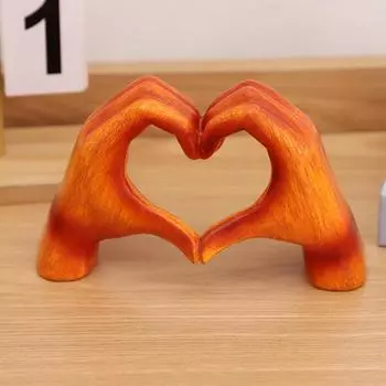 Yousheng Love Heart Hand Статуэтка в форме сердца Жест из смолы Скульптура для домашнего офиса, свадьбы, вечеринки, украшения рабочего стола Орнамент