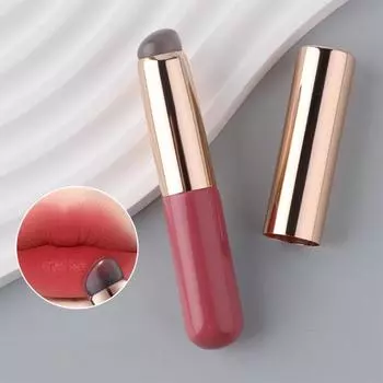 Yousheng Makeup Blending Stick Мягкая круглая силиконовая головка Легкий портативный аппликатор для бальзама для губ Кисточка для губ Скошенная кисть для макияжа консилера розовый
