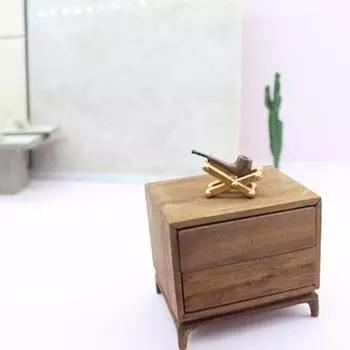 Yousheng Mini Pipe And Holder Set 1/12 Миниатюрный домик Аксессуары Кукольная миниатюрная трубка для детей Мини-дом приставной столик прикроватный столик 1 Set