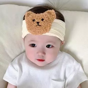 Yousheng мультяшный медведь детская повязка на голову витой плюшевый головной убор в виде животного эластичная лента детские удобные аксессуары для волос серый