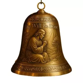 Yousheng Nativity Bell Ornament Christmas Nativity Scene Bell Tree Ornament Religious Catholic Hanging Decoration for Christian Family Home Party A