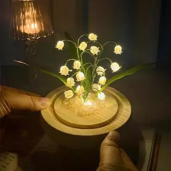 Yousheng Ночной светильник DIY Flower Night Light Мягкое свечение Простая установка Реалистичный вид светодиодного ночника Flower, украшение для дома Flower