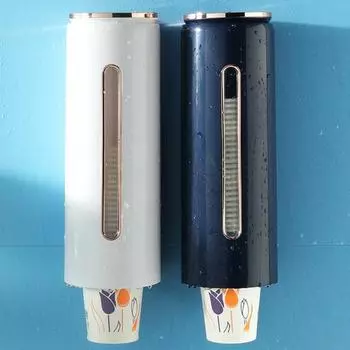 Yousheng Ondosable Cup Dispenser Видимое окно с крышкой без буровой настенной настенной монтированной белый