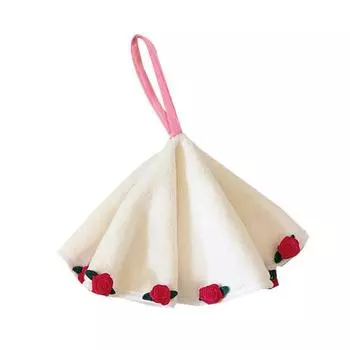 Yousheng Rose Bouquet Hand Towel Hanging Hand Wipe Cloth Absorbent Decorative Hand Towel with Hanging Loop for Kitchen Bathroom