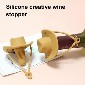 Yousheng Silicone Western Cowboy Hat Wine Bottle Stopper Eco-Friendly Reusable Wine Saver Multifunctional Beer Bottle Sealer F