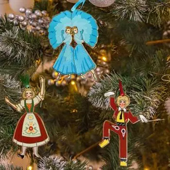 Yousheng Sister Christmas Ornaments Xmas Tree Acrylic Pendant Holiday Home Decoration for Christmas Living Room Decor A