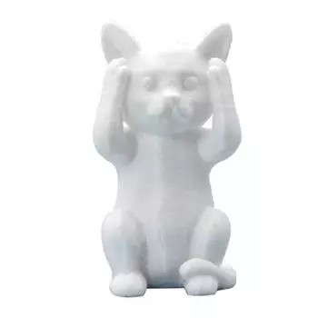 Yousheng Smart Cat Ornament No See Speak Hear Mini Cat Statue Plastic Animal Sculpture Home Office Desktop Bookshelf Decoration C