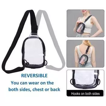 Yousheng Sports Fanny Pack Прозрачная сумка на ремне Поясная сумка Нагрудная сумка Сумка через плечо Водонепроницаемая сверхмощная прозрачная женская сумка с регулируемым ремешком