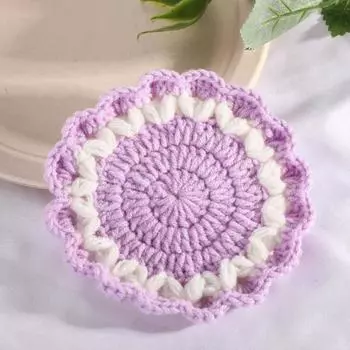 Yousheng Table Coaster Wave Lace Fine Workful Knitted Colorful Wool Yard Cup Mat for Daily Use светло-зеленый