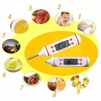 Yousheng термометр для мяса, кухонный цифровой зонд для приготовления пищи, электронный детектор для барбекю, инструмент белый