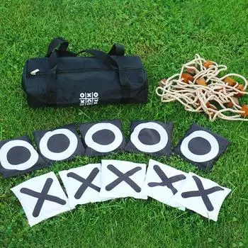 Yousheng Tic-toe Outdoor Game Set Bean Bag Toss Outdoor Games for Adults Kids Wooden Tic-Tac Toss Backyard Lawn Camping Games for All Ages Sets