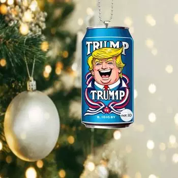 Yousheng Trump Украшение 2024 Pull Can Trump Рождественская елка Подвесные украшения 2D Акриловый автомобильный зеркальный аксессуар для зеркала заднего вида Декор дерева A