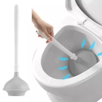 Yousheng Туалетный вантуз Heavy Duty Force Cup Туалетный вантуз с длинной ручкой Аксессуары для уборки ванной комнаты для туалетов Раковин Ванны Душевые кабины чёрный