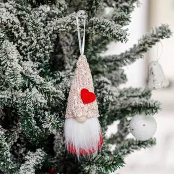 Yousheng Valentine s Day Faceless Gnome Ornament with Hearts Plush Dwarf Doll Hanging Decoration for Xmas Valentine s Day Home Decor A