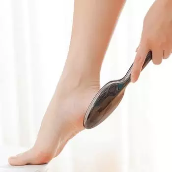 Yousheng Veins Grain Foot File шлифовальная машина для ног с эргономичной ручкой из наностекла скраб для ног для легкого удаления мозолей, удаления огрубевшей кожи и мертвых клеток серый