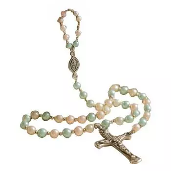 Yousheng Virgin Mary Rosary Holder Resin Mary or Jesus Figurine Jewelry Dish Our Lady Prayer Rosary Dish Religious Gift Catholic Decor for Home C