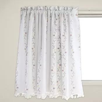 Yousheng Window Gauze Tassel Washing Floral Print Farmhouse Design Занавеска Балдахин Товары для дома белый